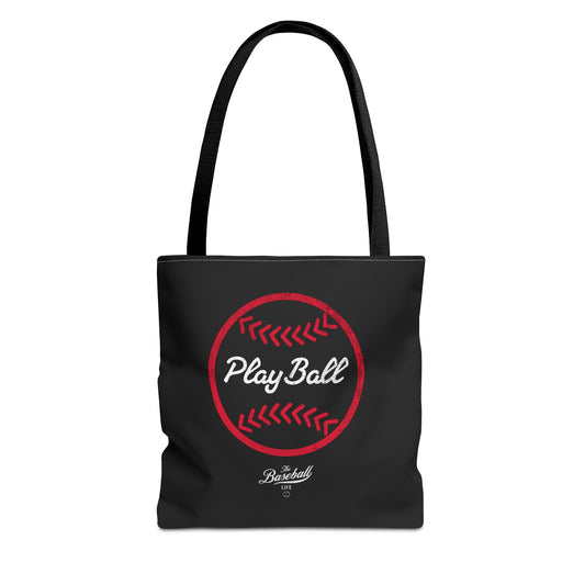 Baseball Icon Play Ball Tote Bag_Black