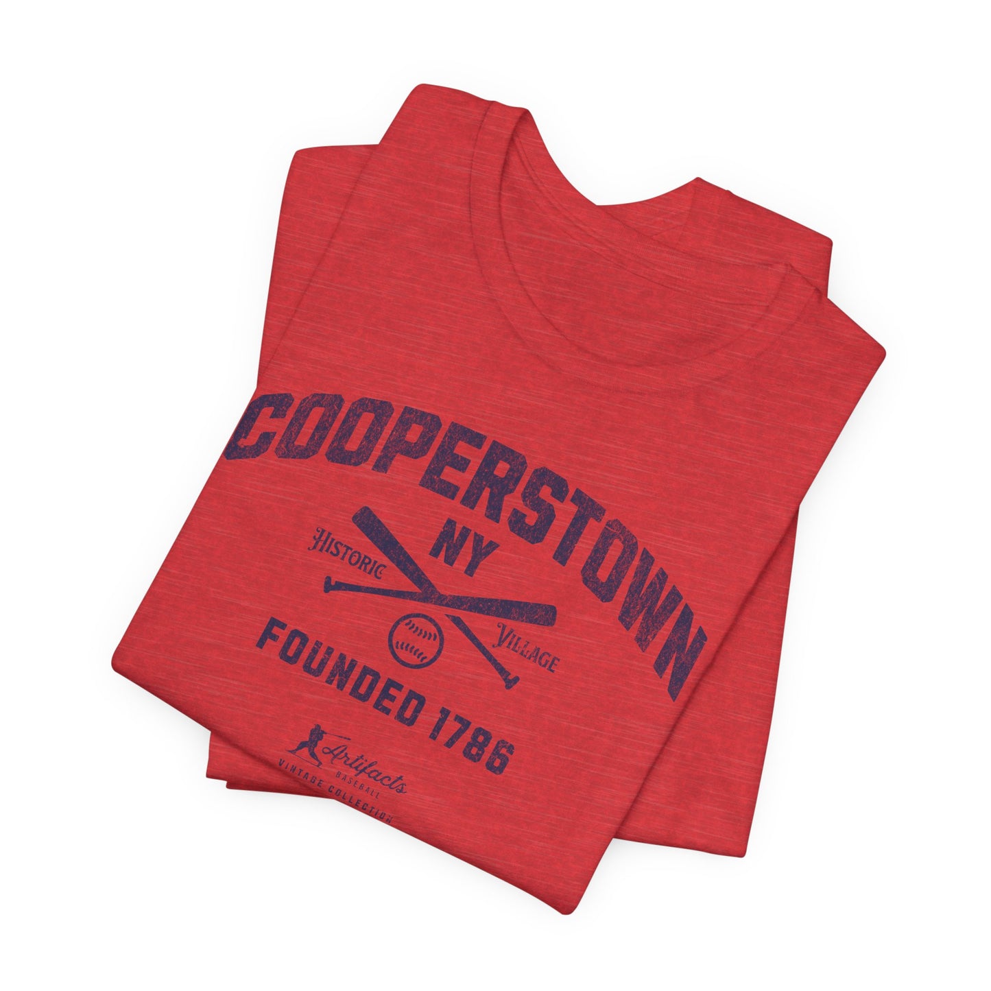 Cooperstown NY Navy Print_Artifacts Baseball Collection T-Shirt
