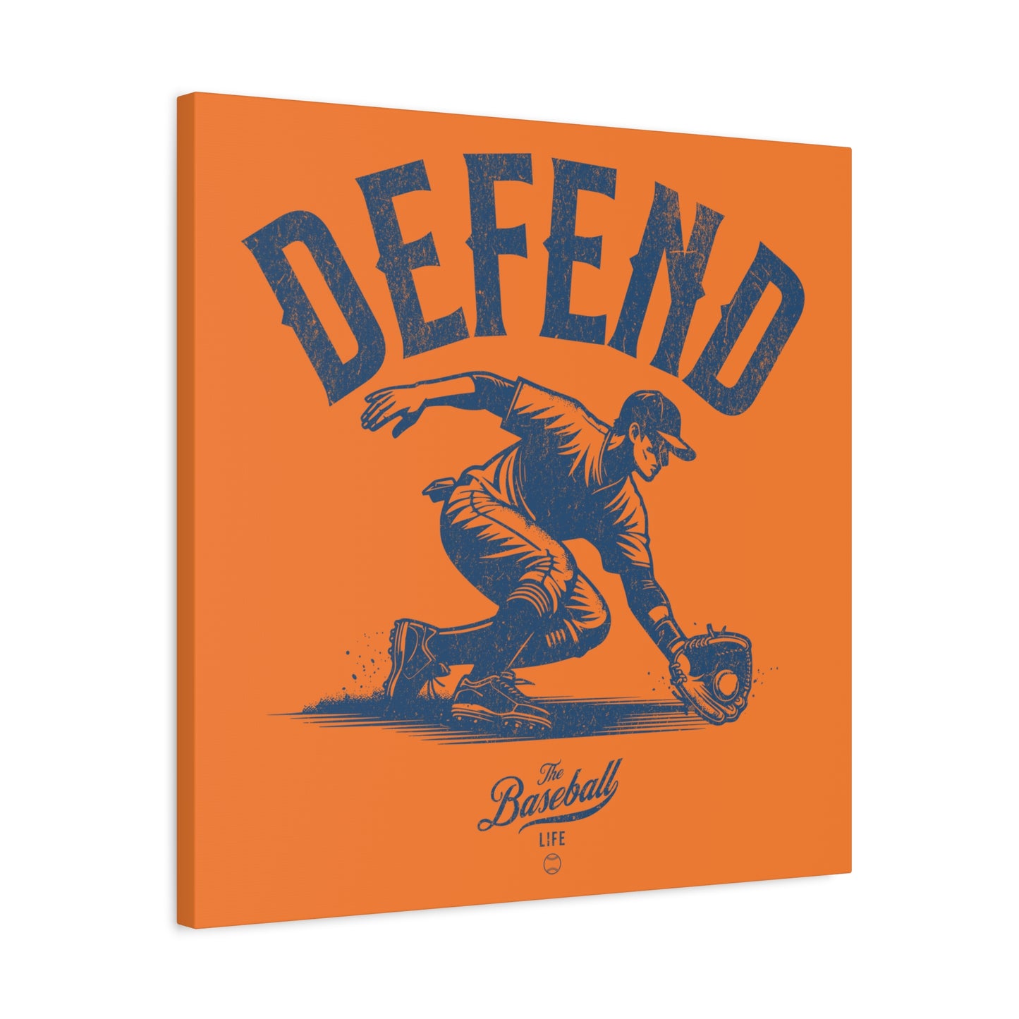 Defend Infielder Wall Art Canvas_Orange