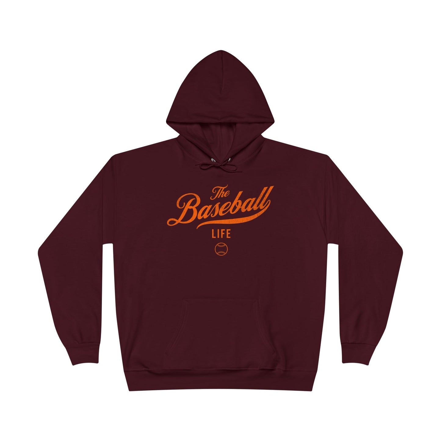 The Baseball Life Hoodie w/Grommets_Orange Print