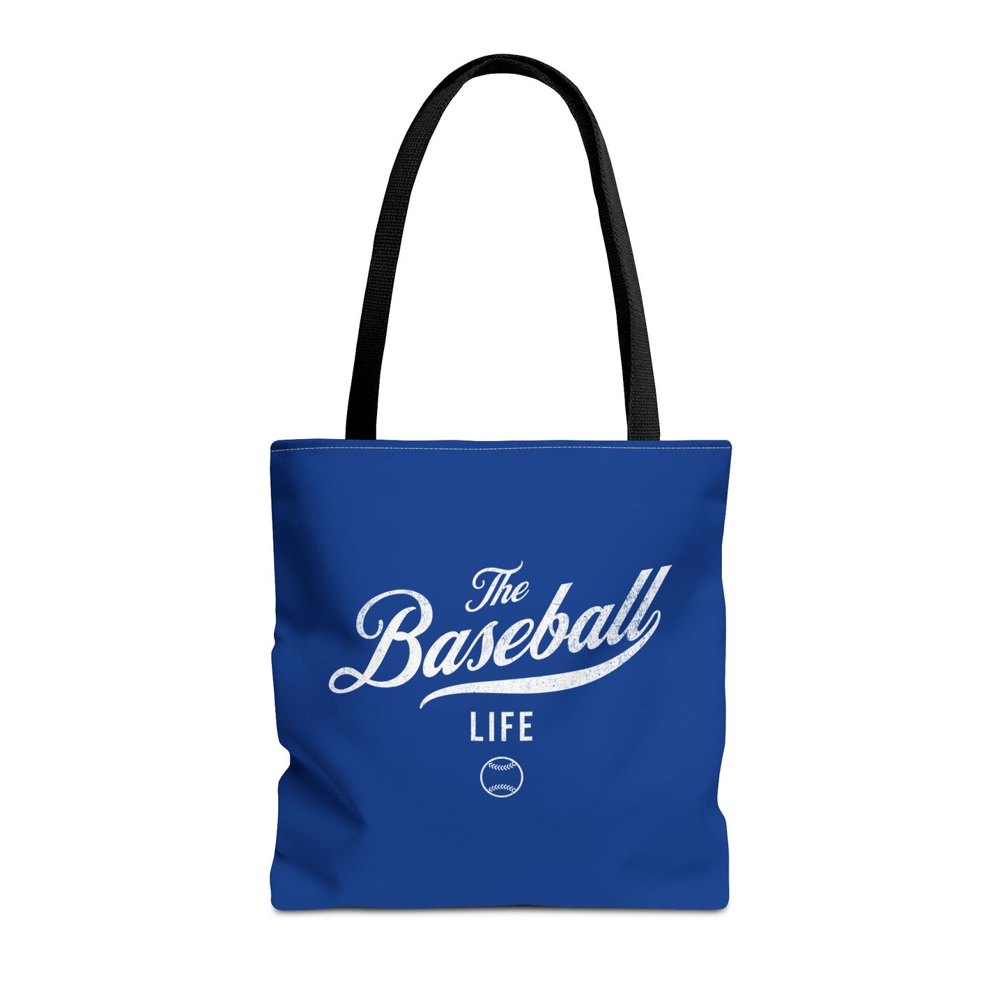 The Baseball Life Tote Bag_Royal Blue w White Print
