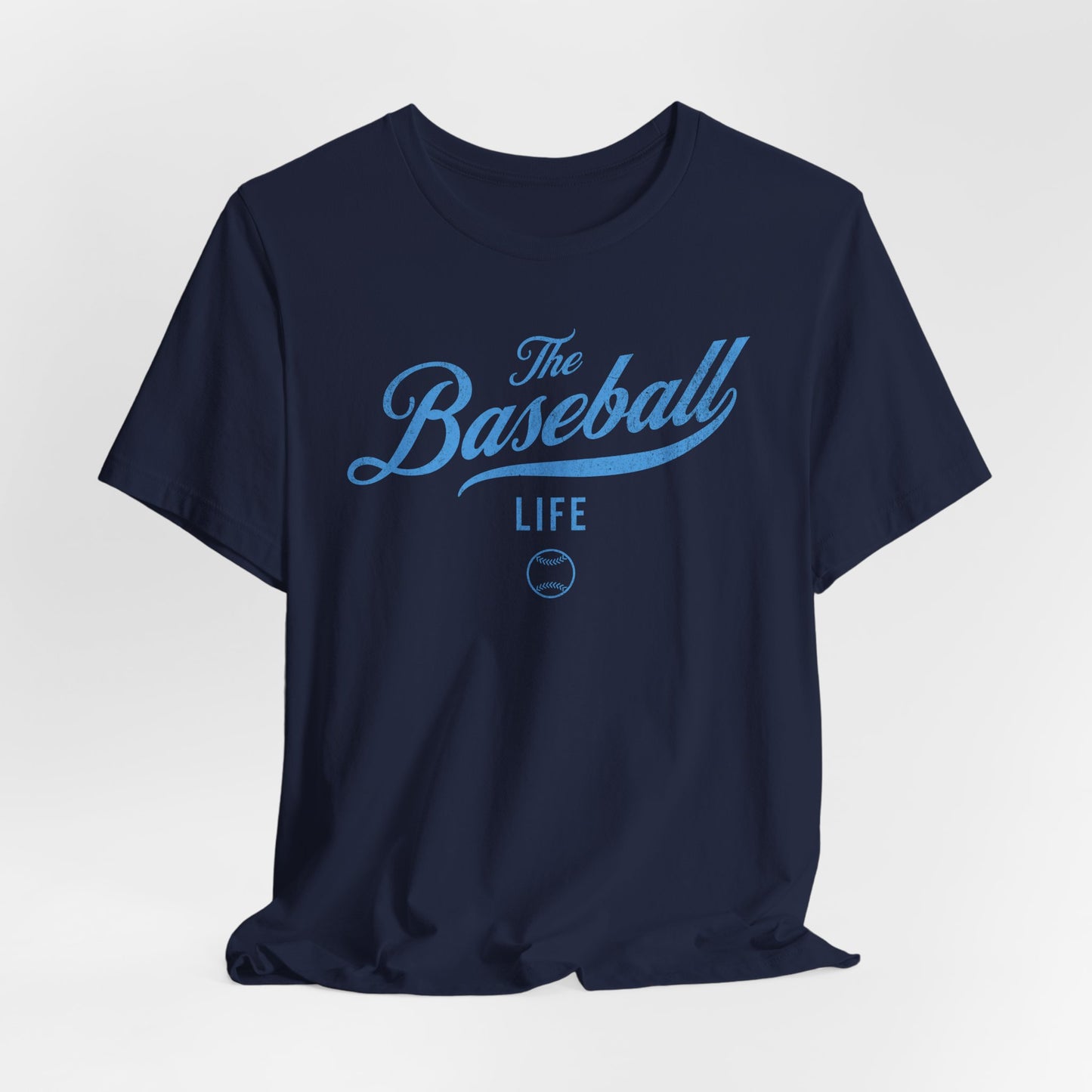 The Baseball Life Classic Script T-Shirt_Carolina Blue Print