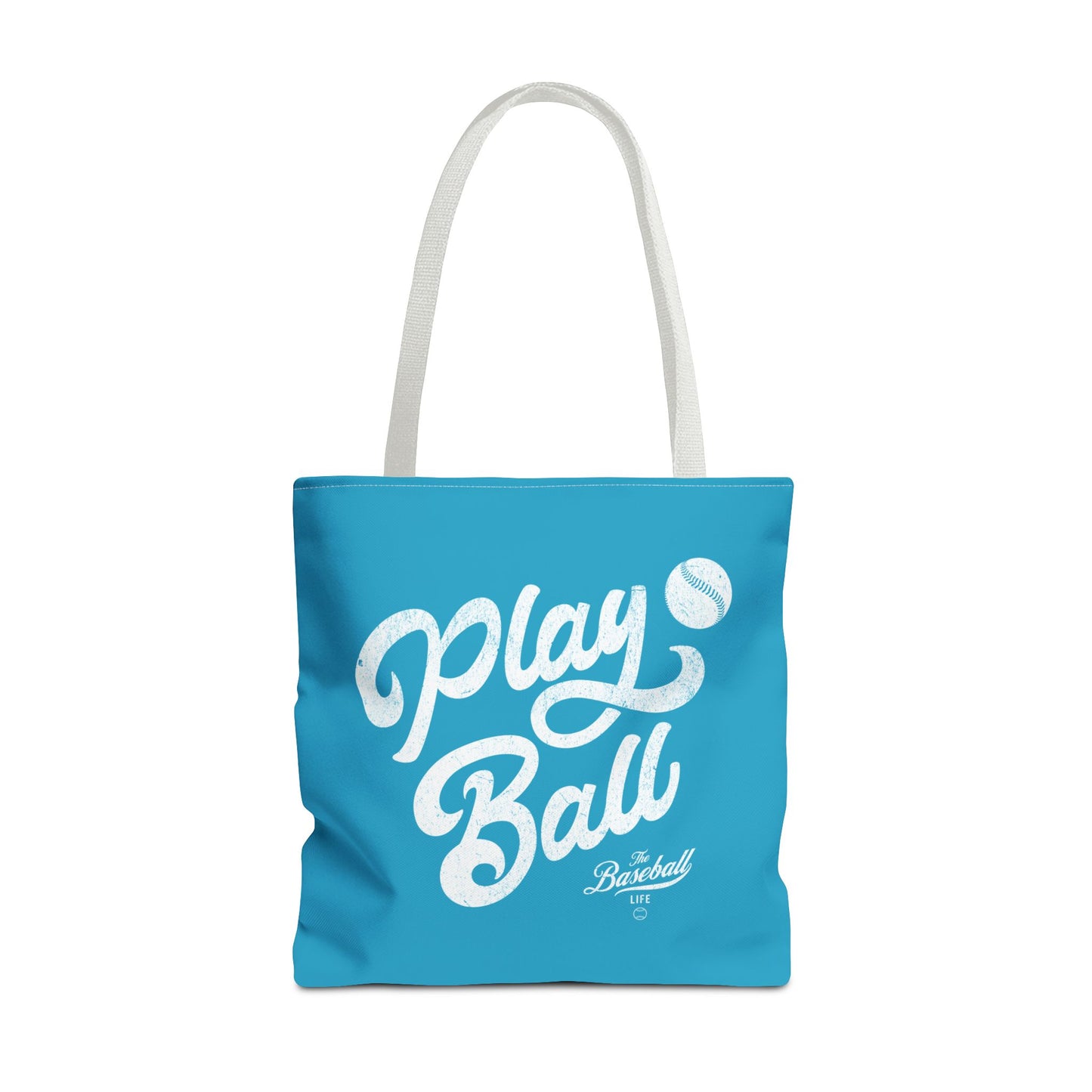 Play Ball Script Tote Bag_Turquoise