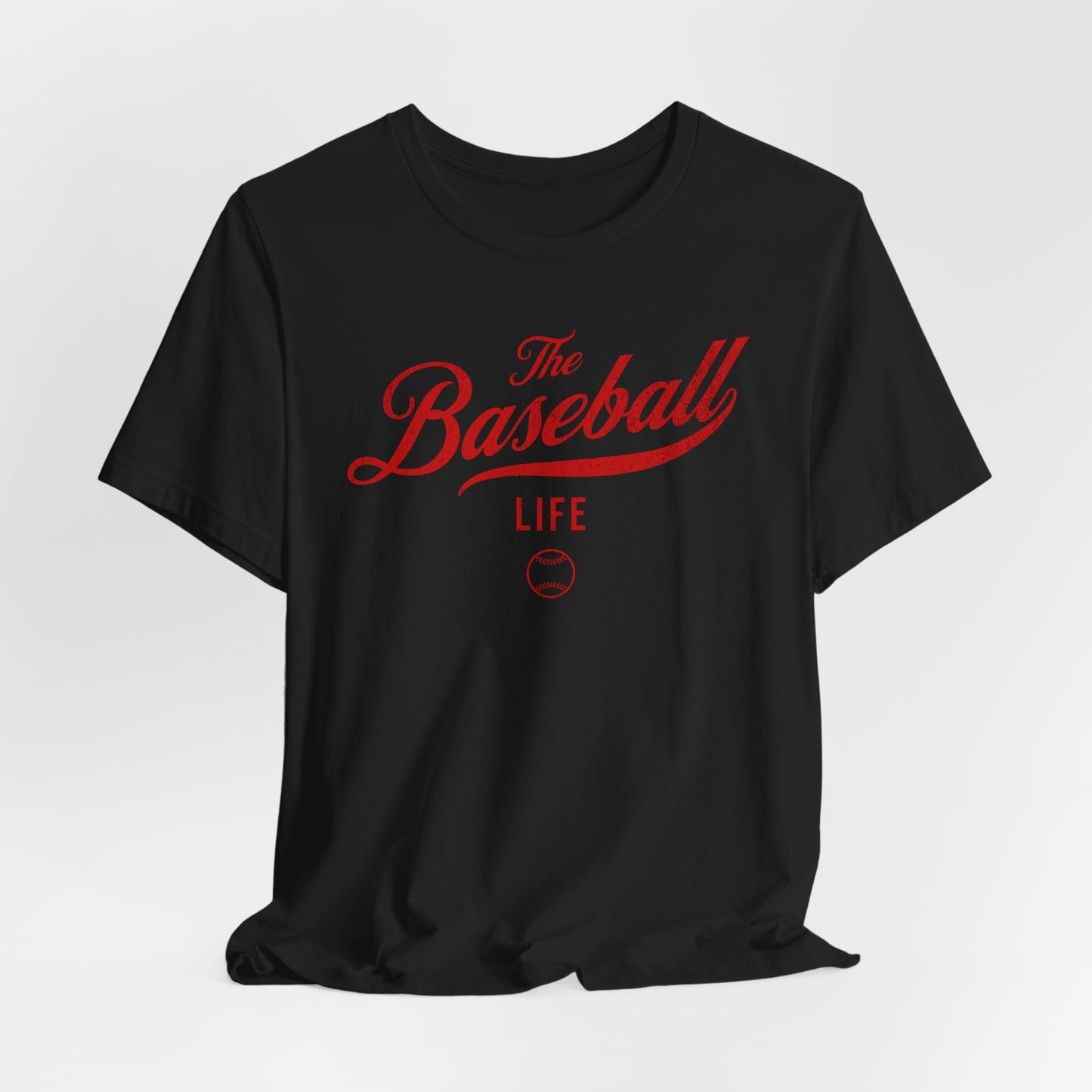 The Baseball Life Classic Script T-Shirt_Red Print