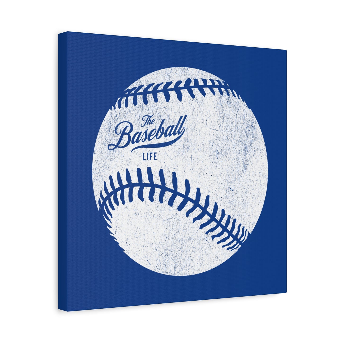 Weathered Baseball Wall Art Canvas_Royal Blue