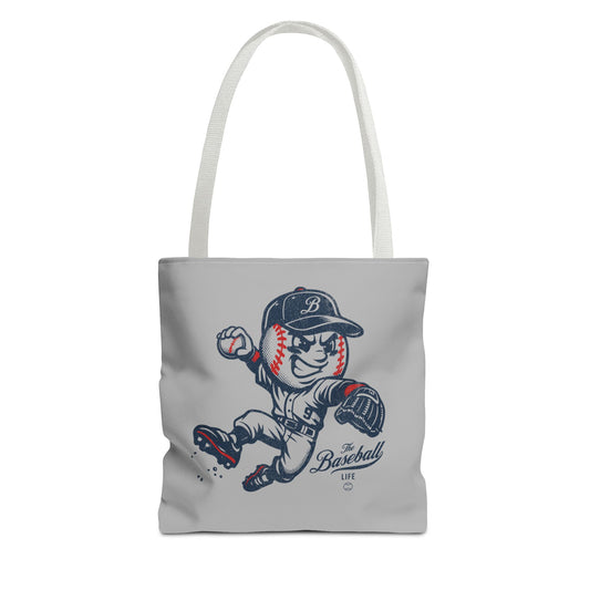 Mr. Baseball Mascot Leaping Throw Tote
