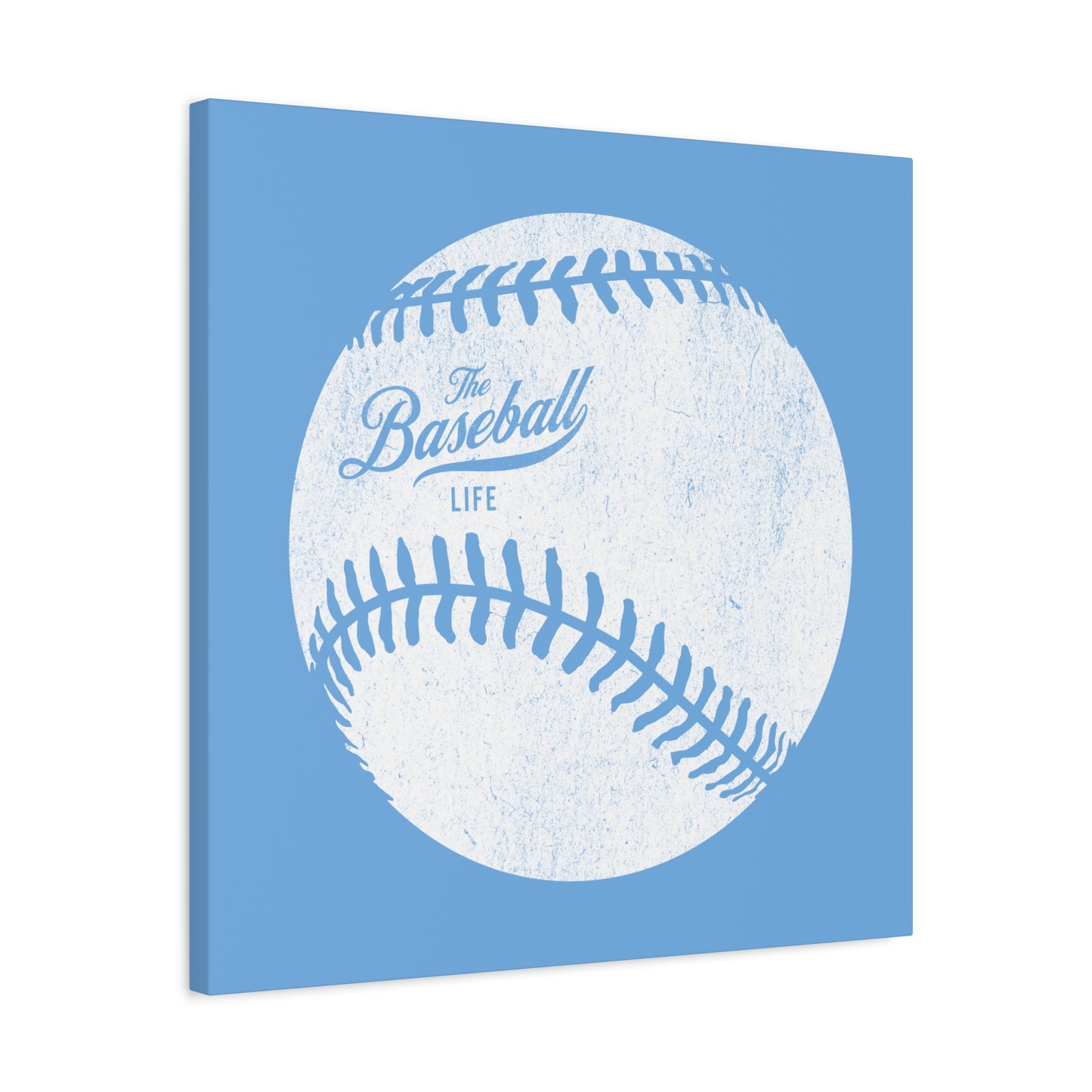 Weathered Baseball Wall Art Canvas_Carolina Blue