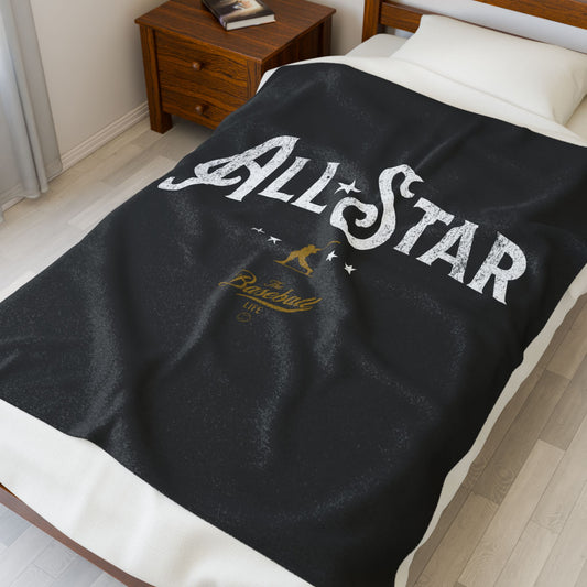 Velveteen Plush Blanket_All-Star_Black
