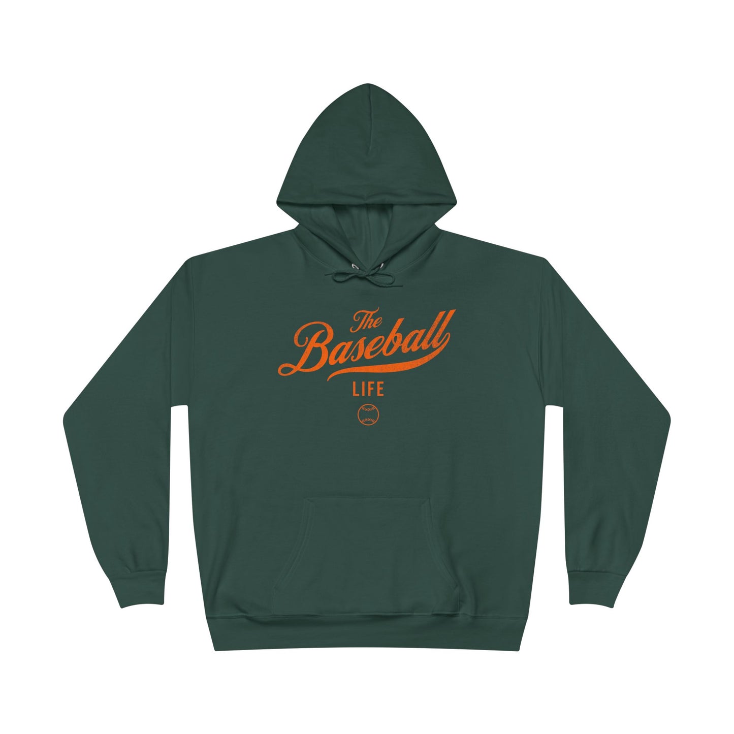 The Baseball Life Hoodie w/Grommets_Orange Print