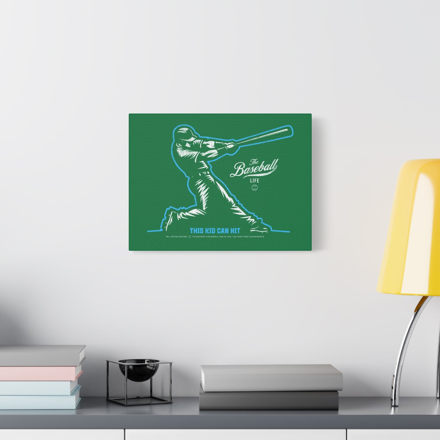 This Kid Can Hit Wall Art Canvas_Green