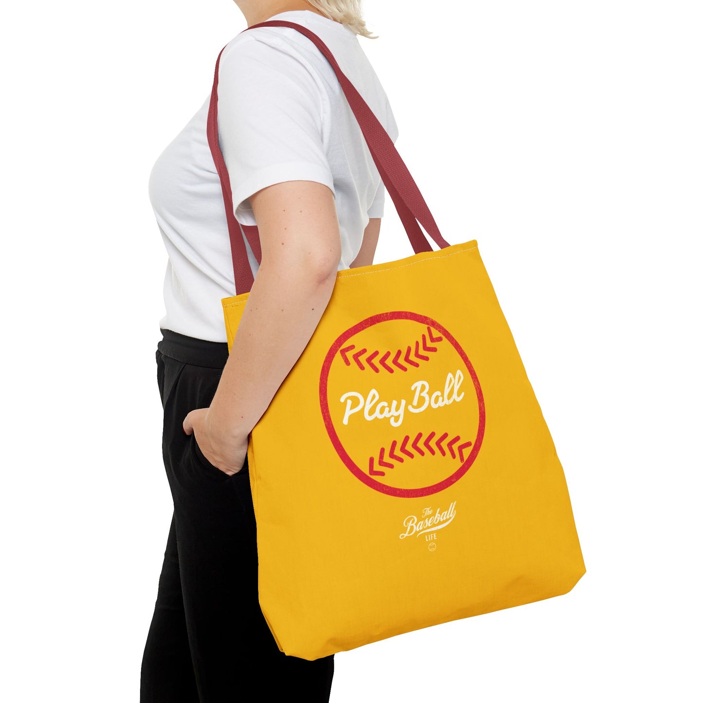 Baseball Icon Play Ball Tote Bag_Yellow Gold