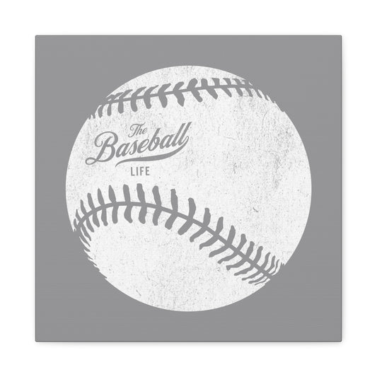 Weathered Baseball Wall Art Canvas_Medium Gray