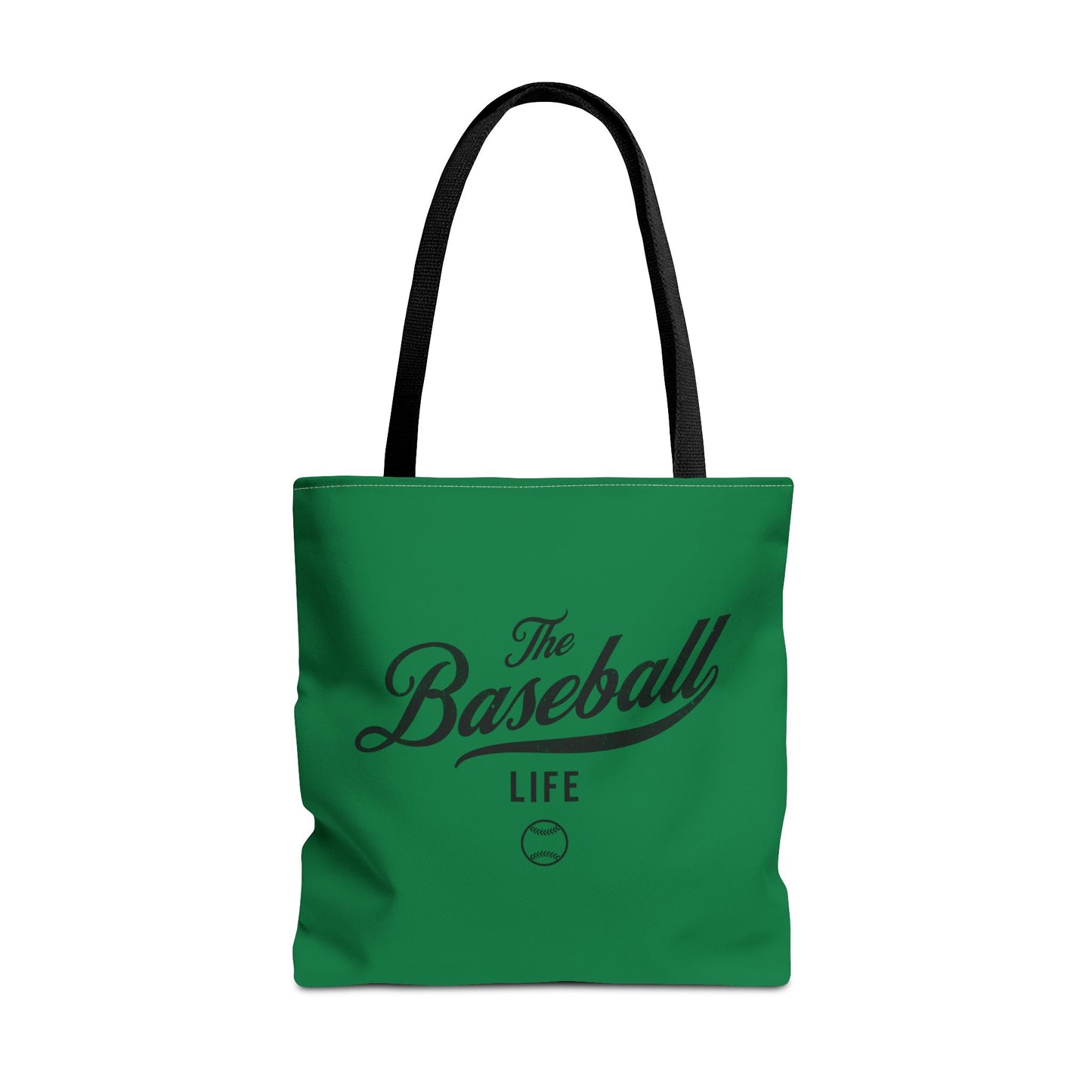 The Baseball Life Tote Bag_Green w Black Print