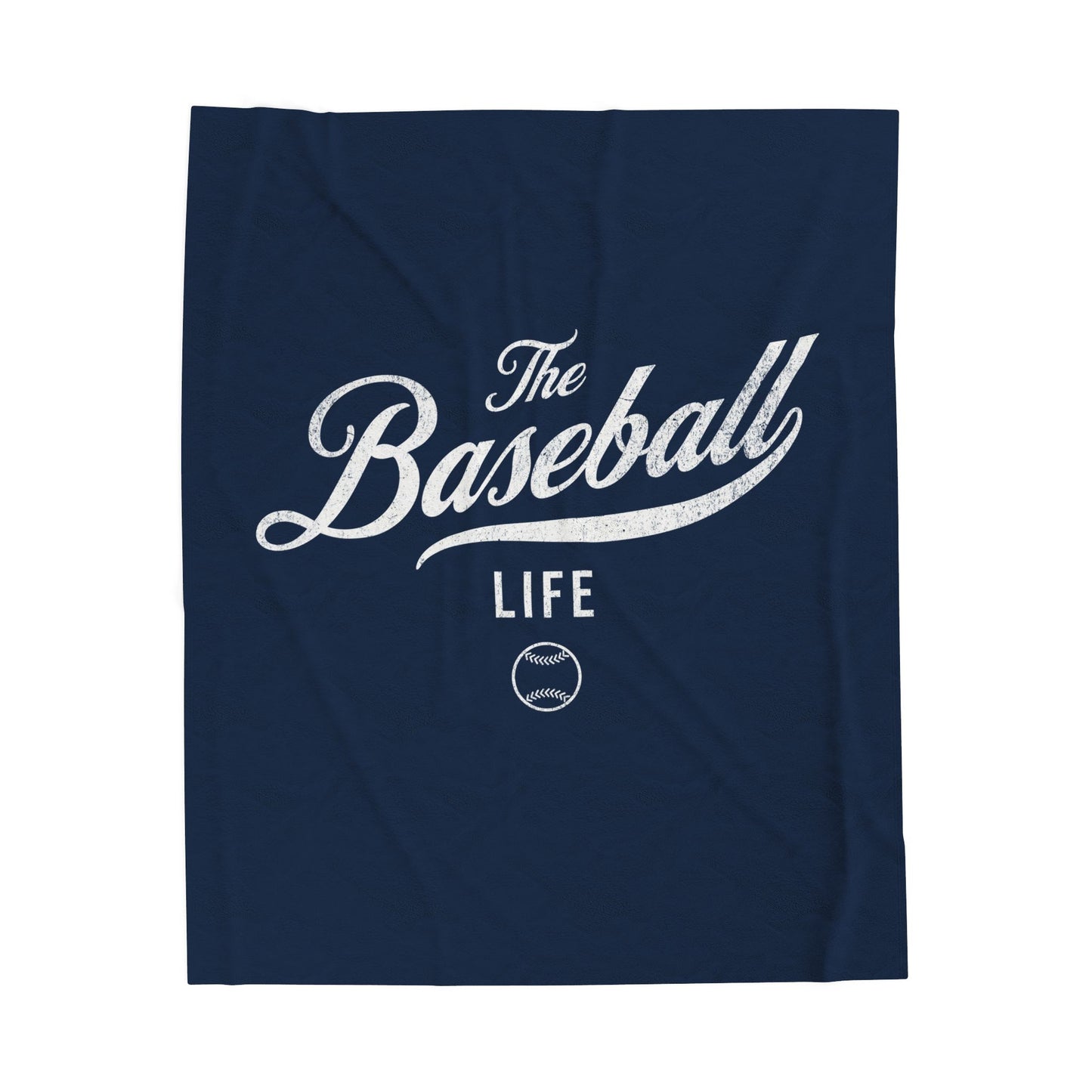 Velveteen Plush Blanket_Navy with White Print