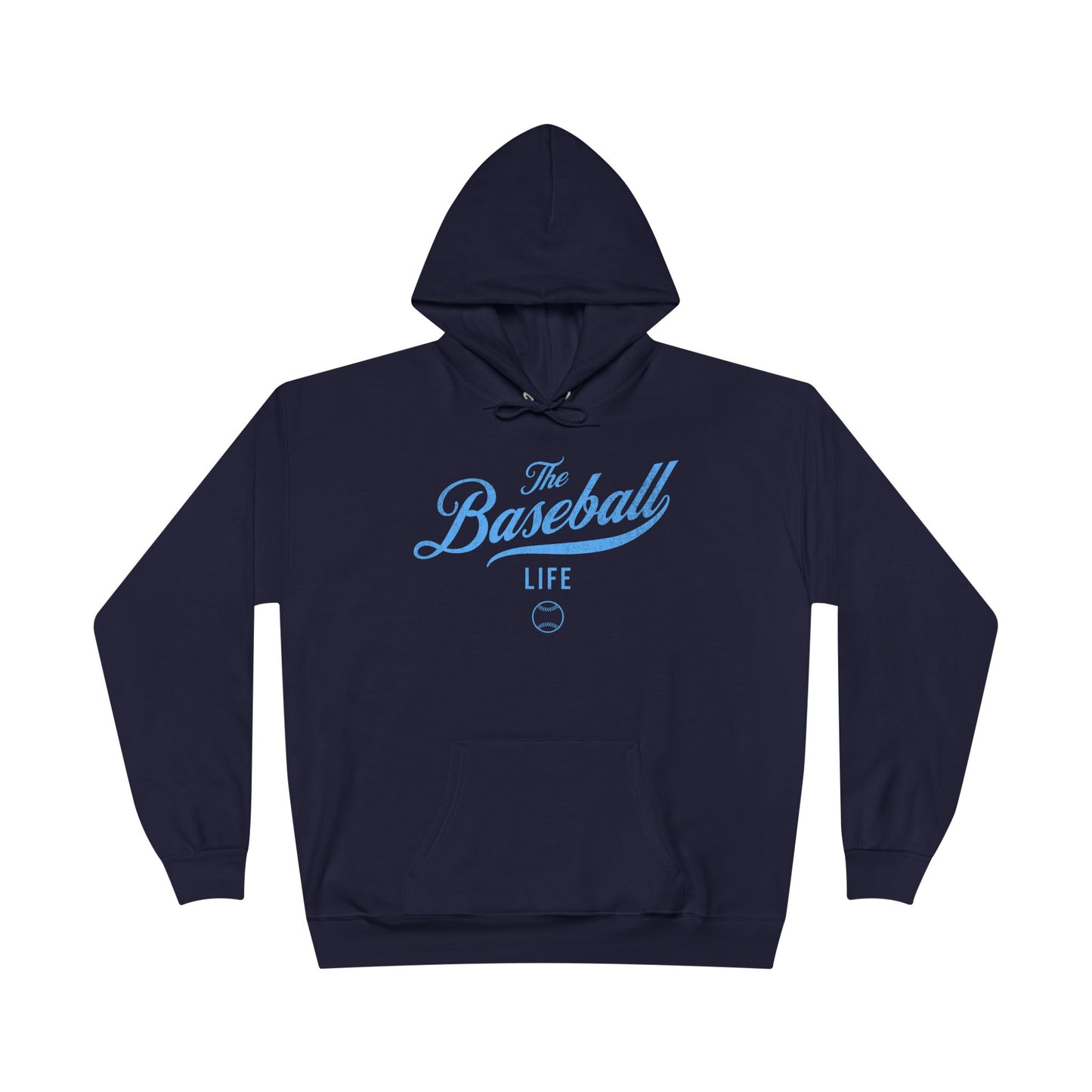 The Baseball Life Hoodie w/Grommets_Carolina Blue Print