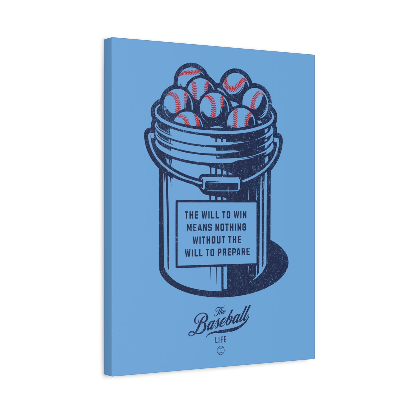 Bucket of Balls (The Will To Prepare) Wall Art Canvas_Carolina Blue Vertical