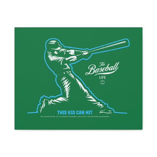This Kid Can Hit Wall Art Canvas_Green