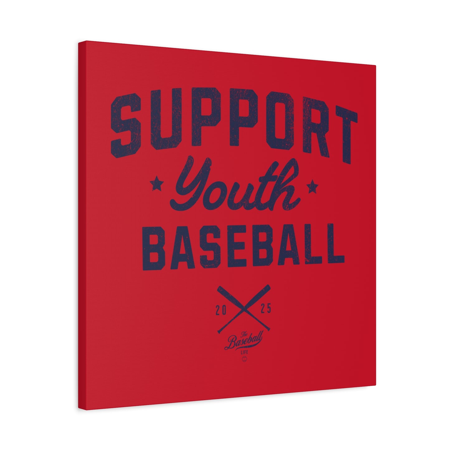 Support Youth Baseball Wall Art Canvas