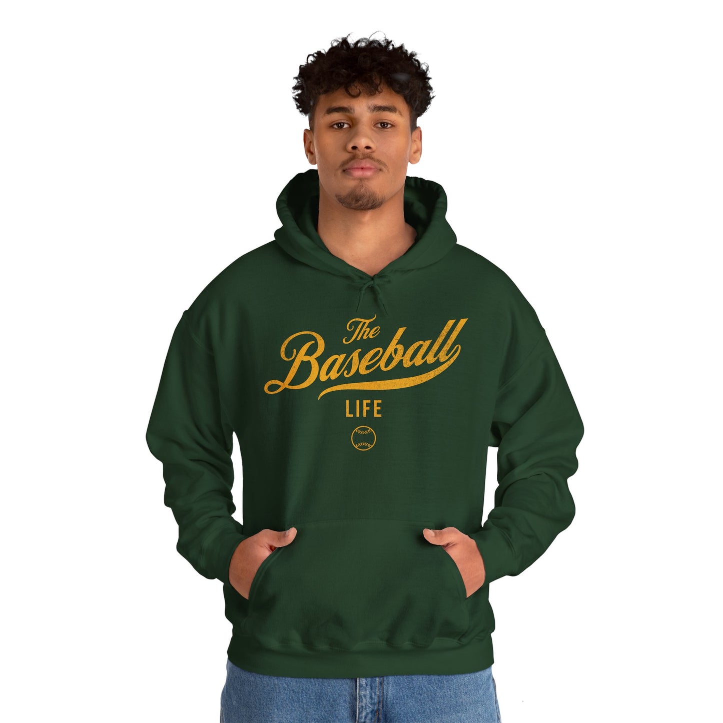 The Baseball Life Hoodie_Yellow Gold Print