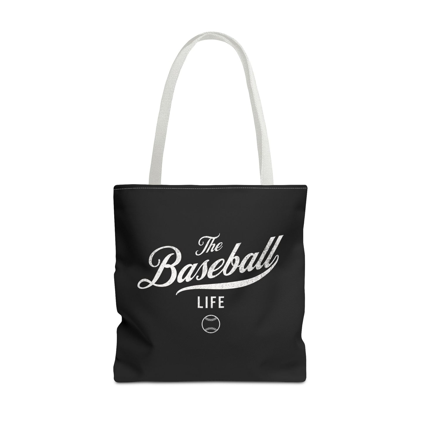 The Baseball Life Tote Bag_Black w White Print