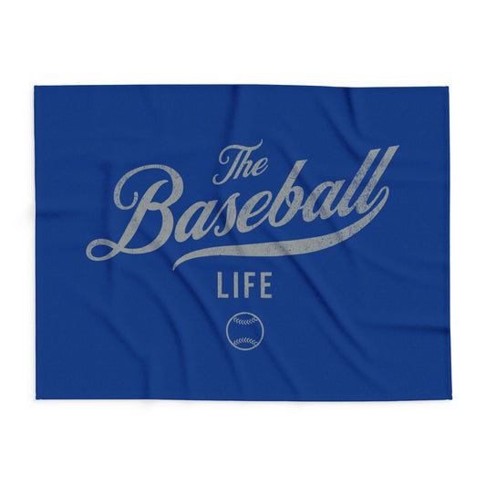 Fleece Blanket_Royal Blue w Silver Gray Print