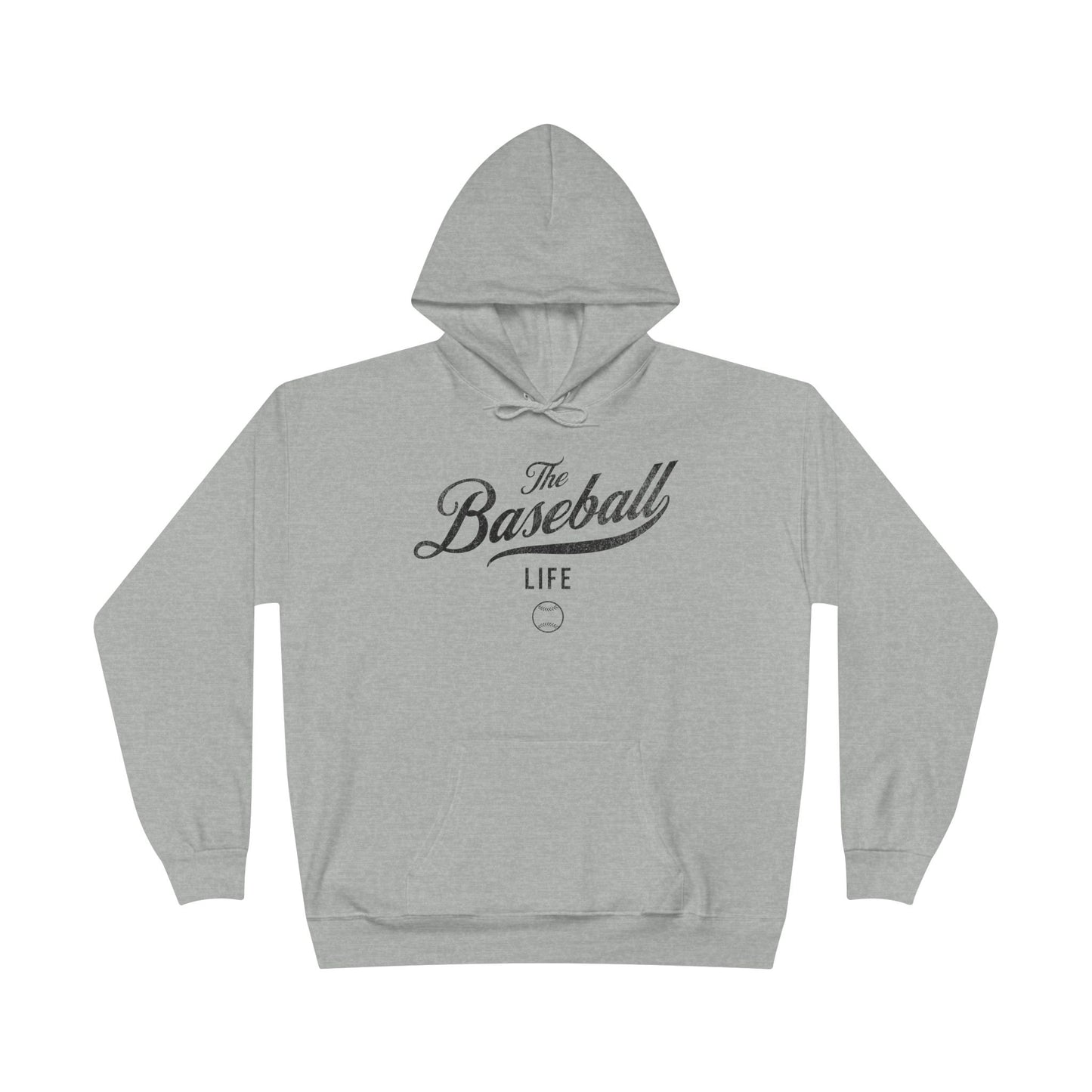 The Baseball Life Hoodie w/Grommets_Black Print