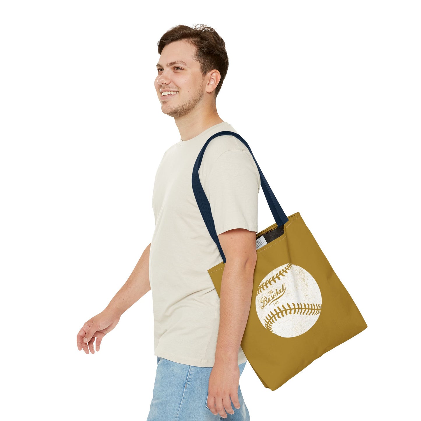 Weathered Baseball Tote Bag_Old Gold