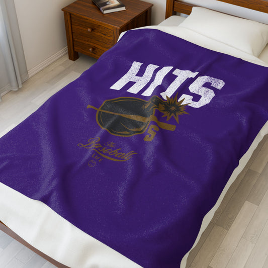 Velveteen Plush Blanket_Hits Bombs_Purple