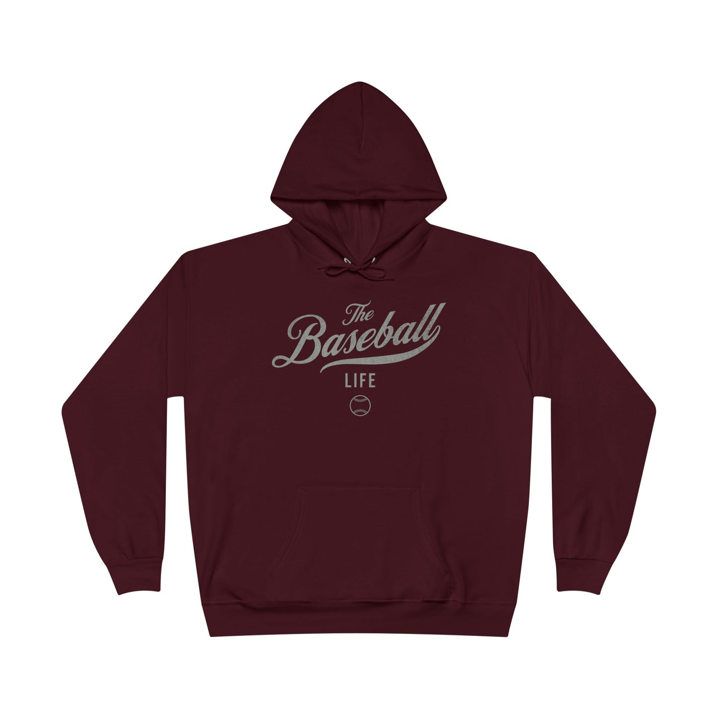 The Baseball Life Hoodie w/Grommets_Silver Gray Print