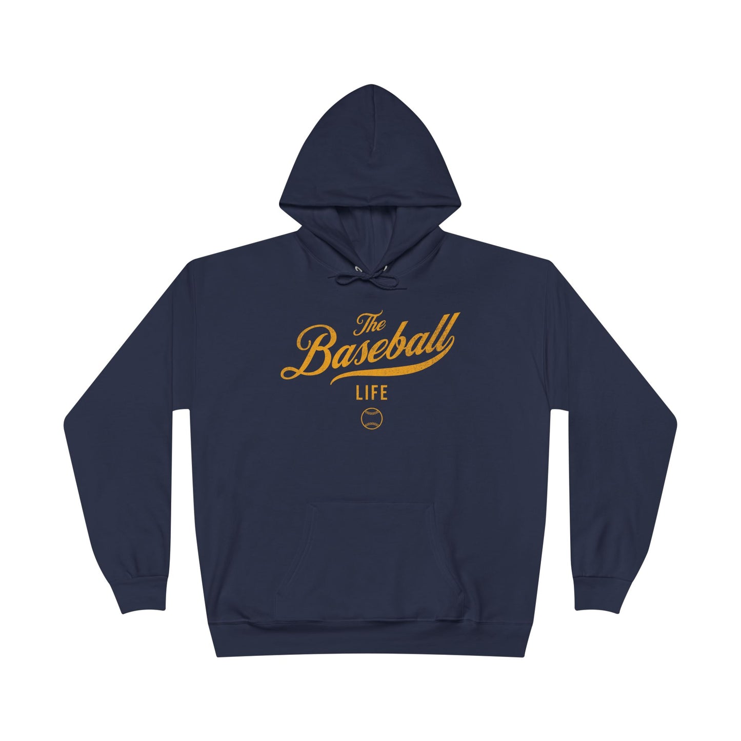 The Baseball Life Hoodie w/Grommets_Yellow Gold Print