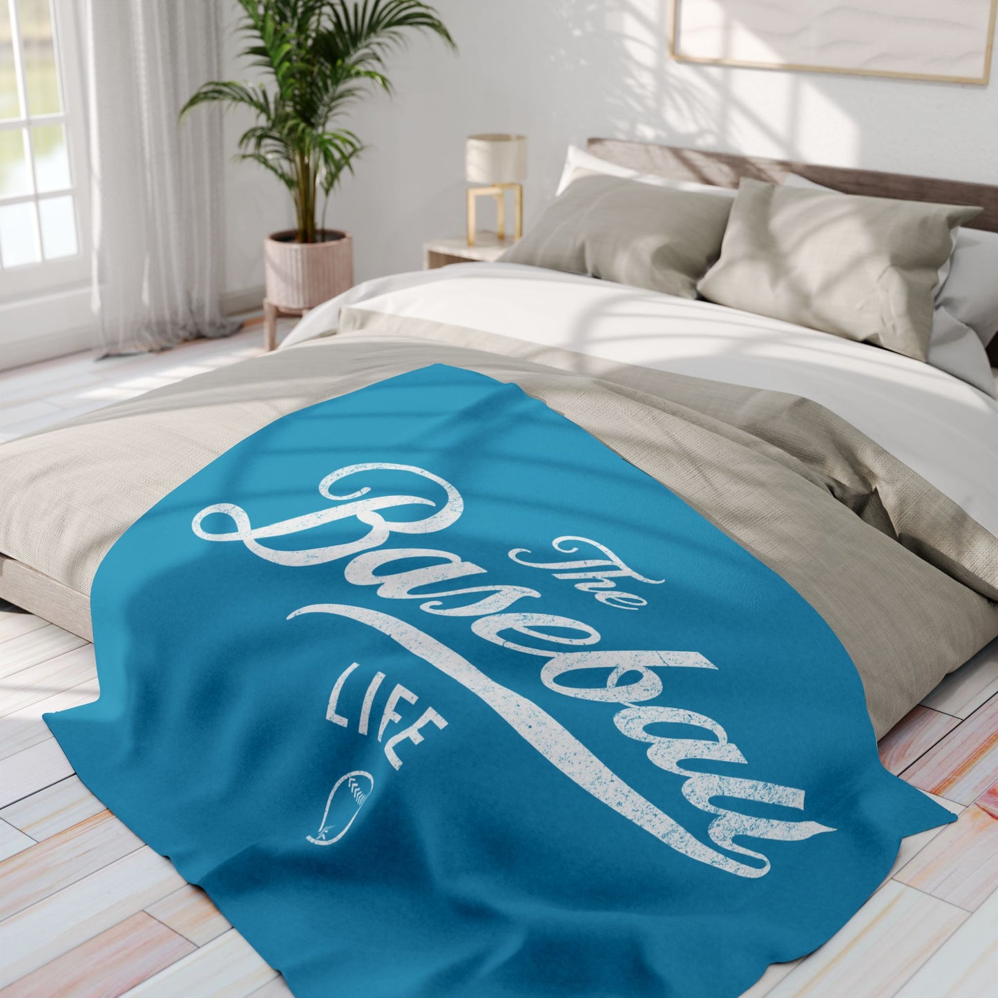 Fleece Blanket_Turquoise w White Print