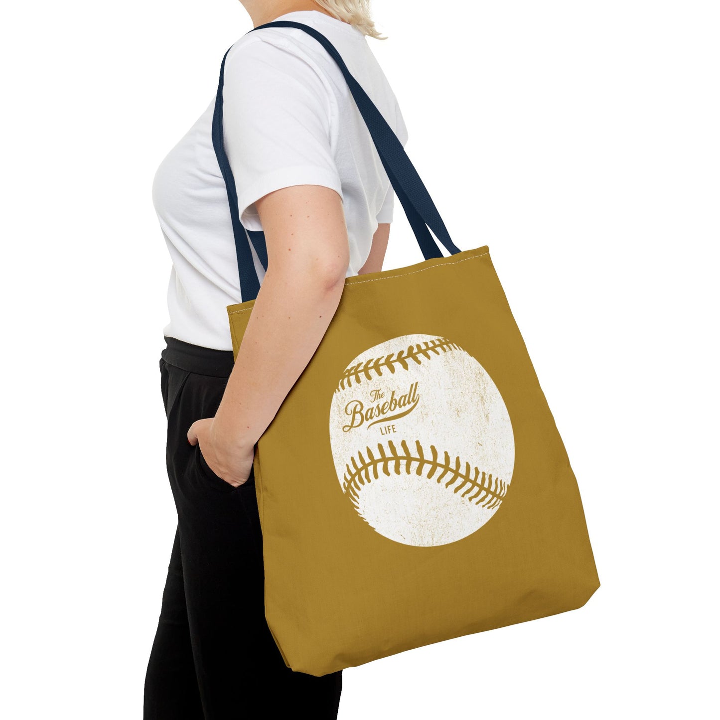 Weathered Baseball Tote Bag_Old Gold