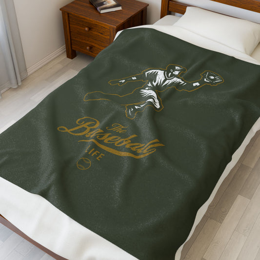 Velveteen Plush Blanket_Player Icon_Military Green