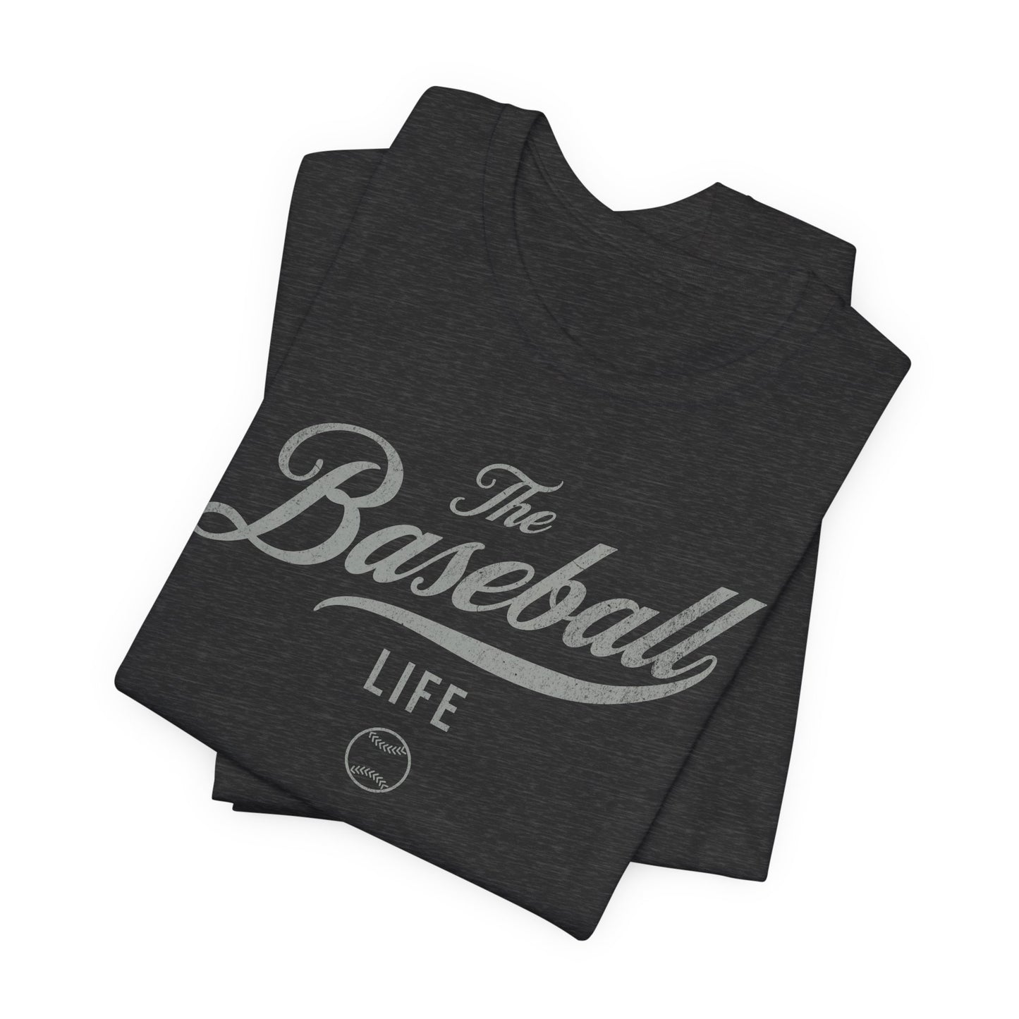 The Baseball Life Classic Script T-Shirt_Silver Gray Print