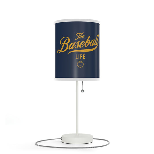 Table Lamp_Navy w Yellow Gold Print