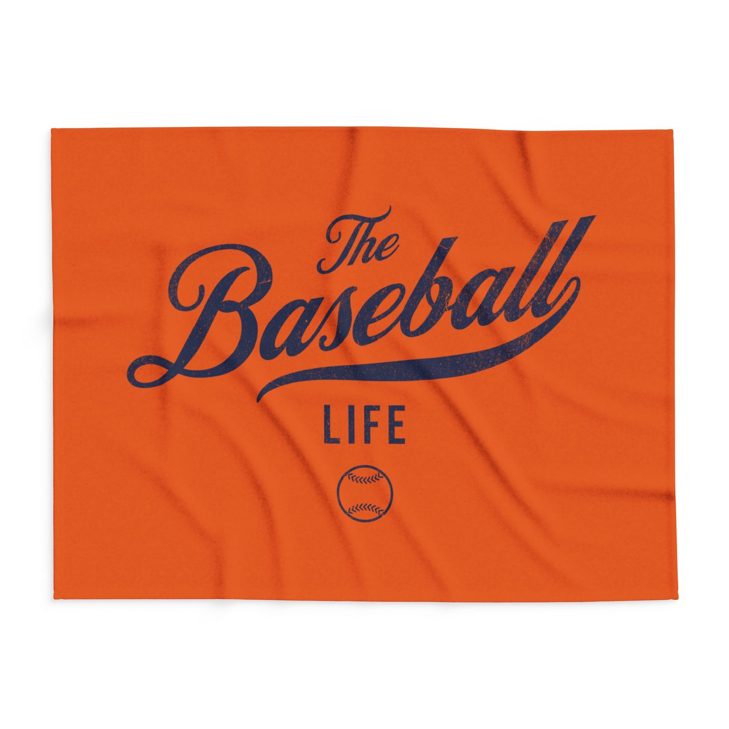 Fleece Blanket_Orange w Navy Print