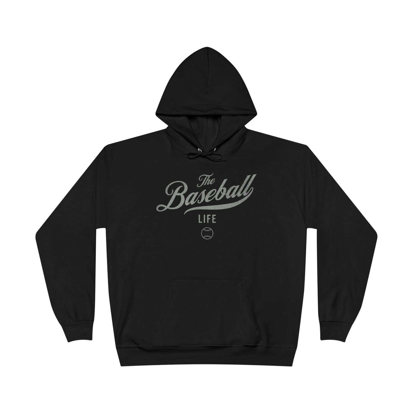 The Baseball Life Hoodie w/Grommets_Silver Gray Print