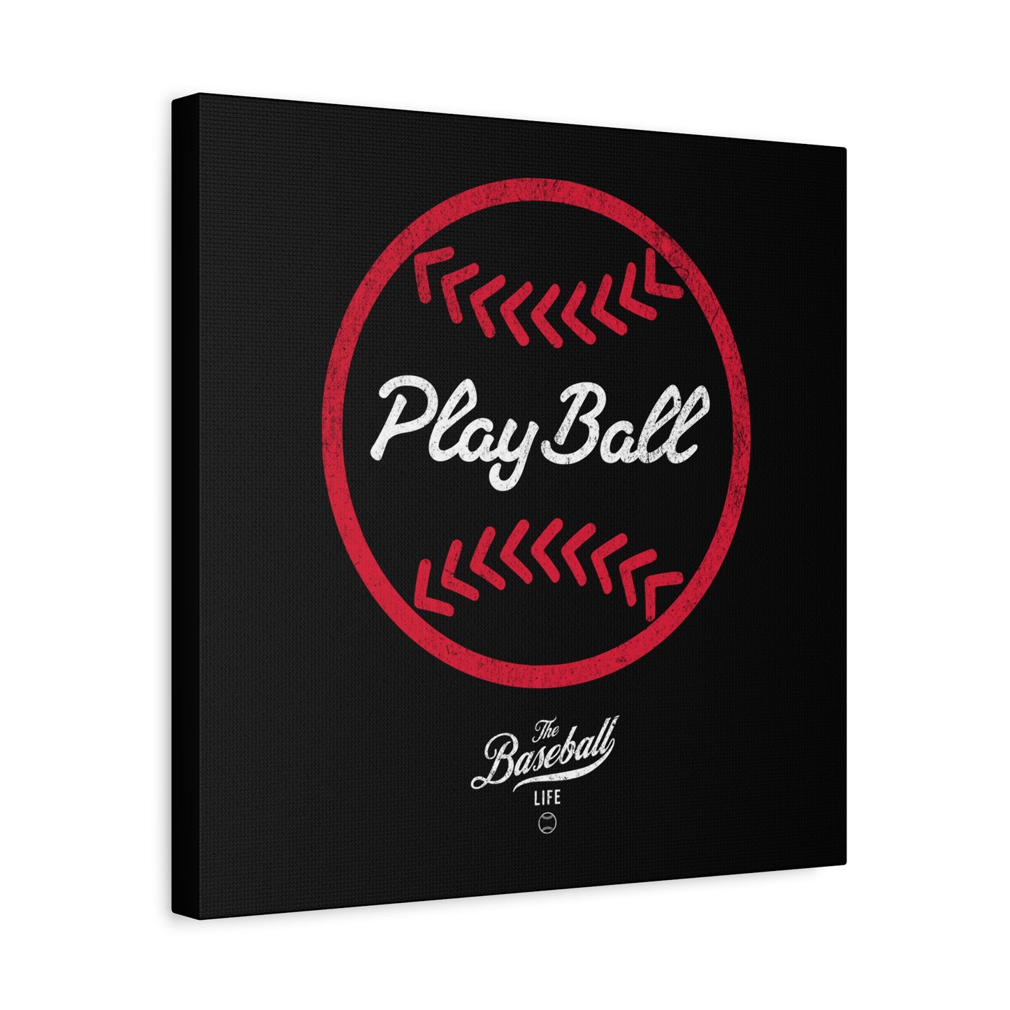 Play Ball Graphic Baseball Wall Art Canvas_Black