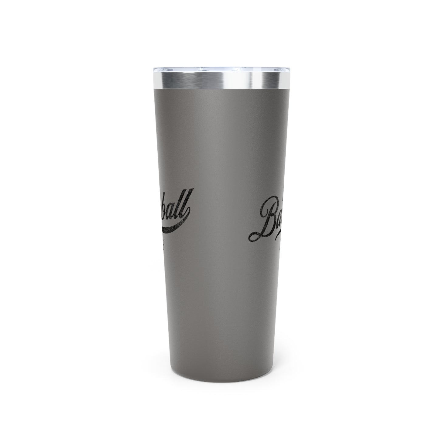 The Baseball Life 22oz Insulated Travel Tumbler_Gray w Black Print