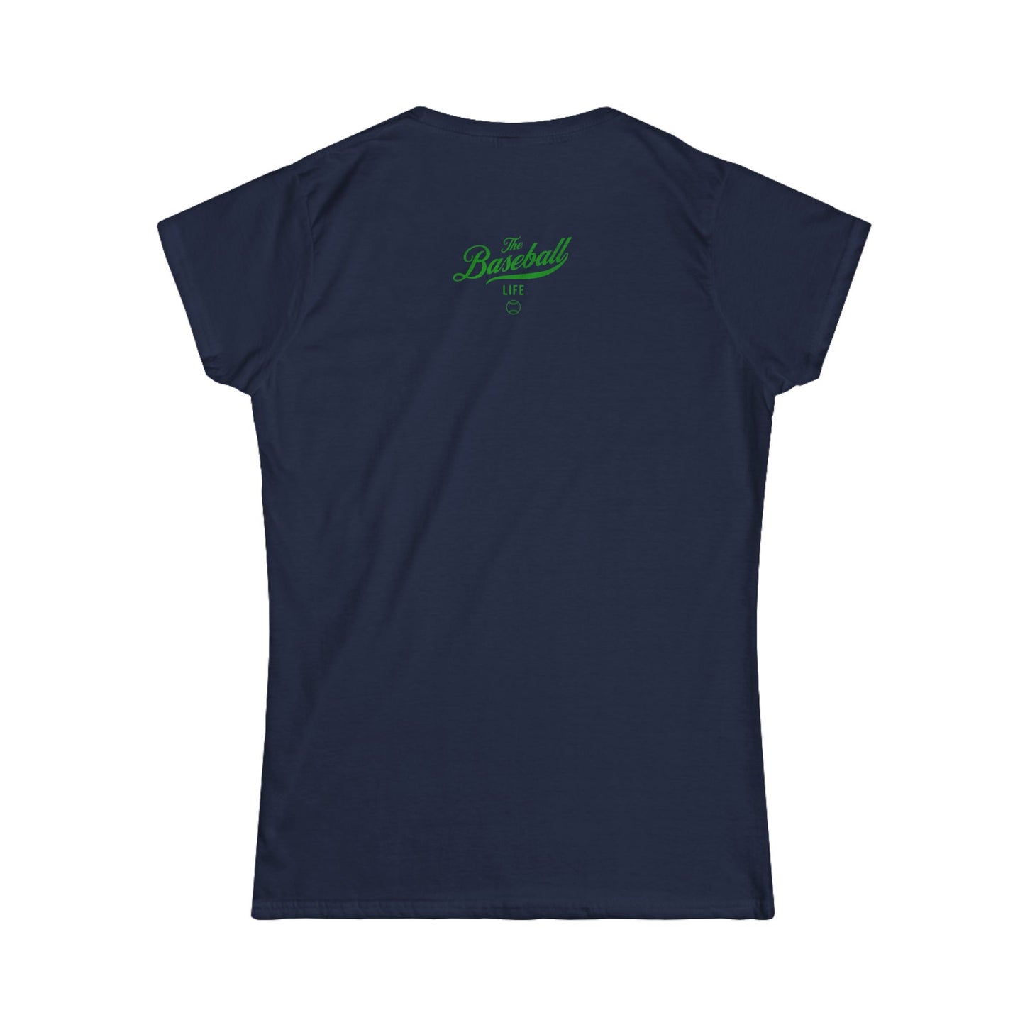 The Baseball Life Classic Script Tee_Women's_Green Print