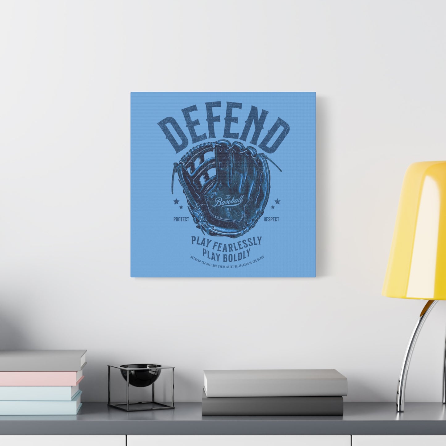 Defend Glove Wall Art Canvas_Carolina Blue