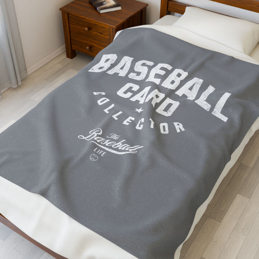 Velveteen Plush Blanket_Baseball Card Collector_Gray