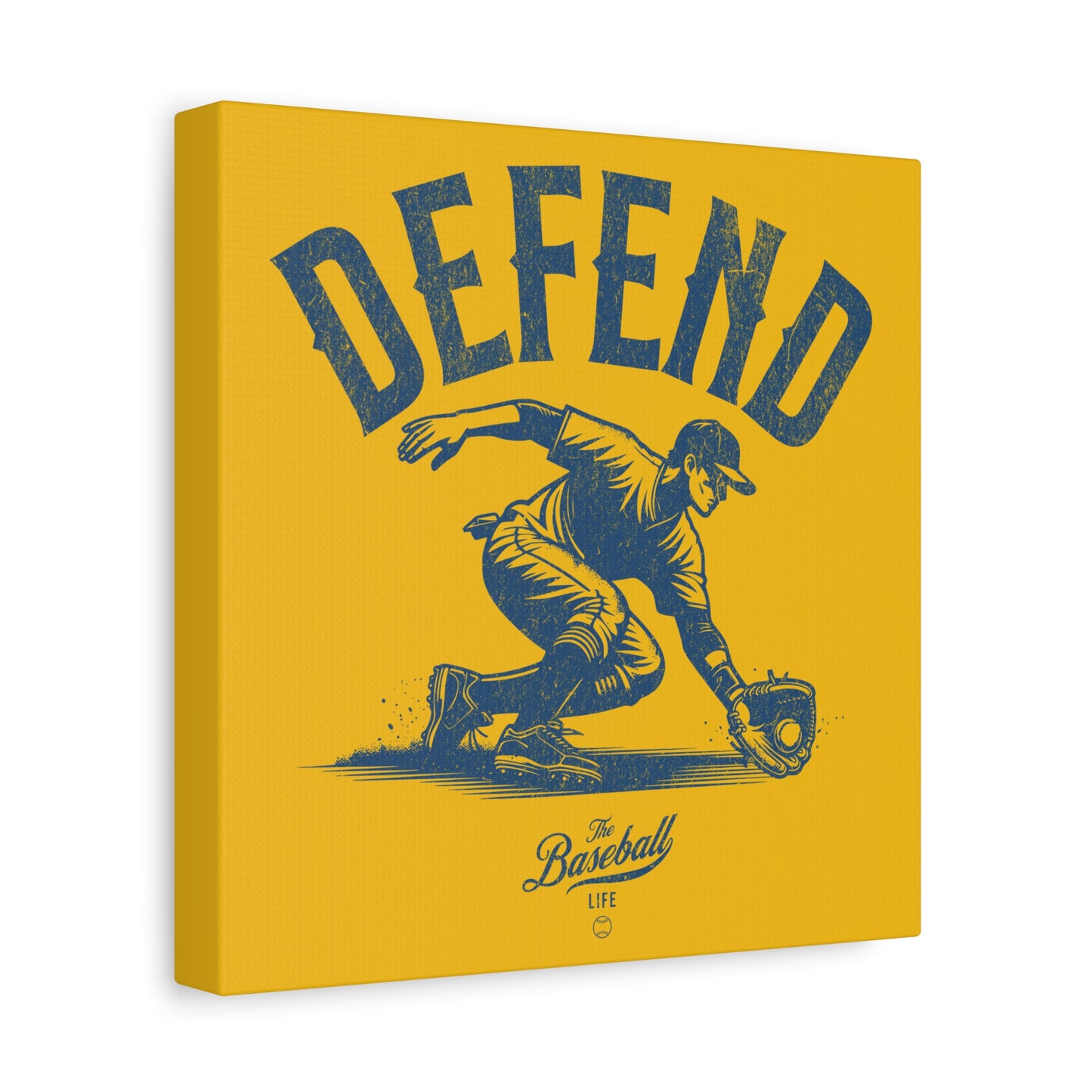 Defend Infielder Wall Art Canvas_Yellow Gold