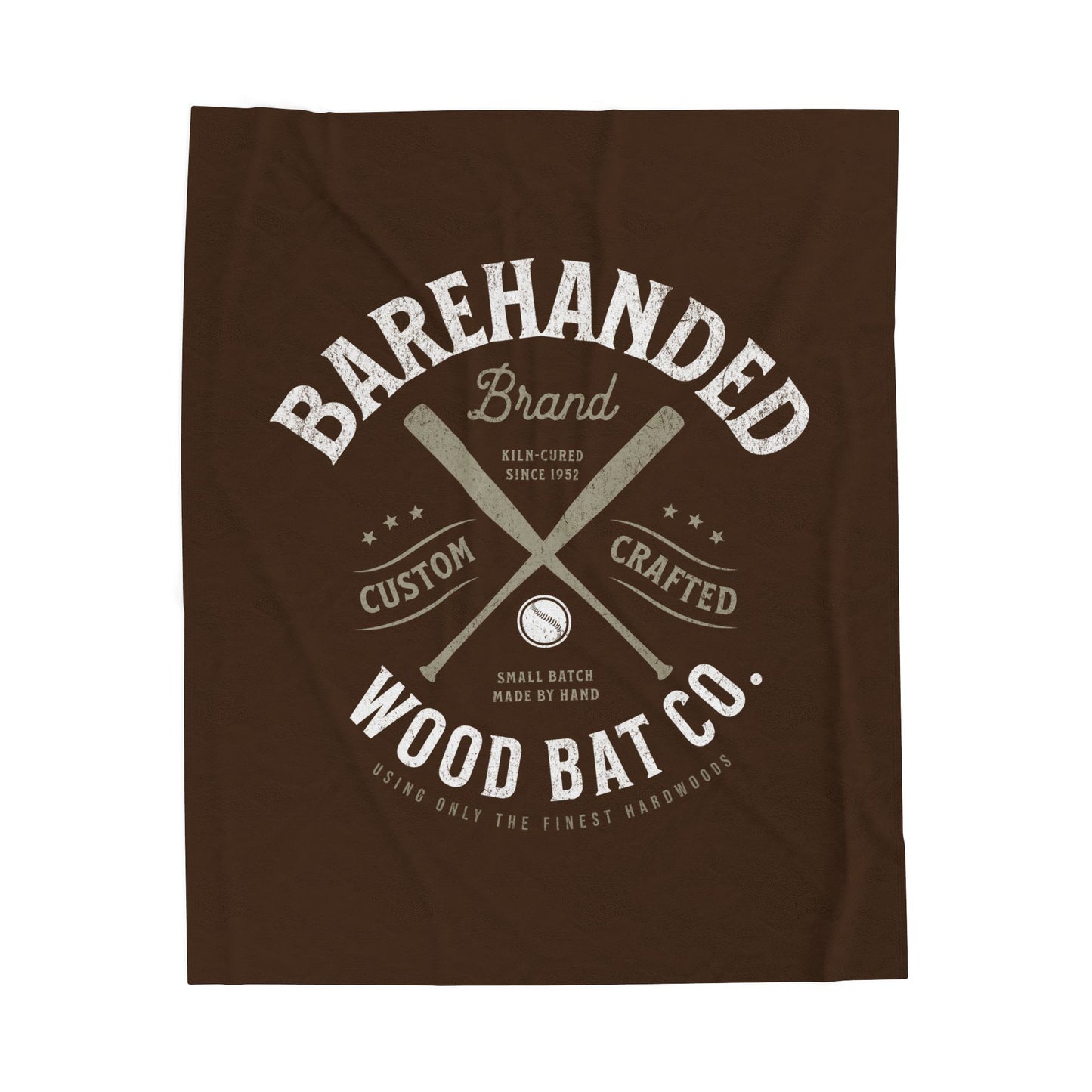 Velveteen Plush Blanket_Barehanded Wood Bat Co._Coffee Brown