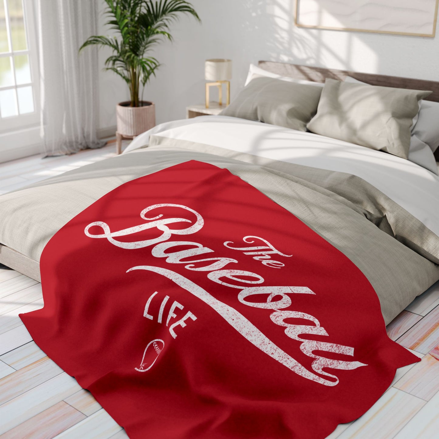 Fleece Blanket_Red w White Print
