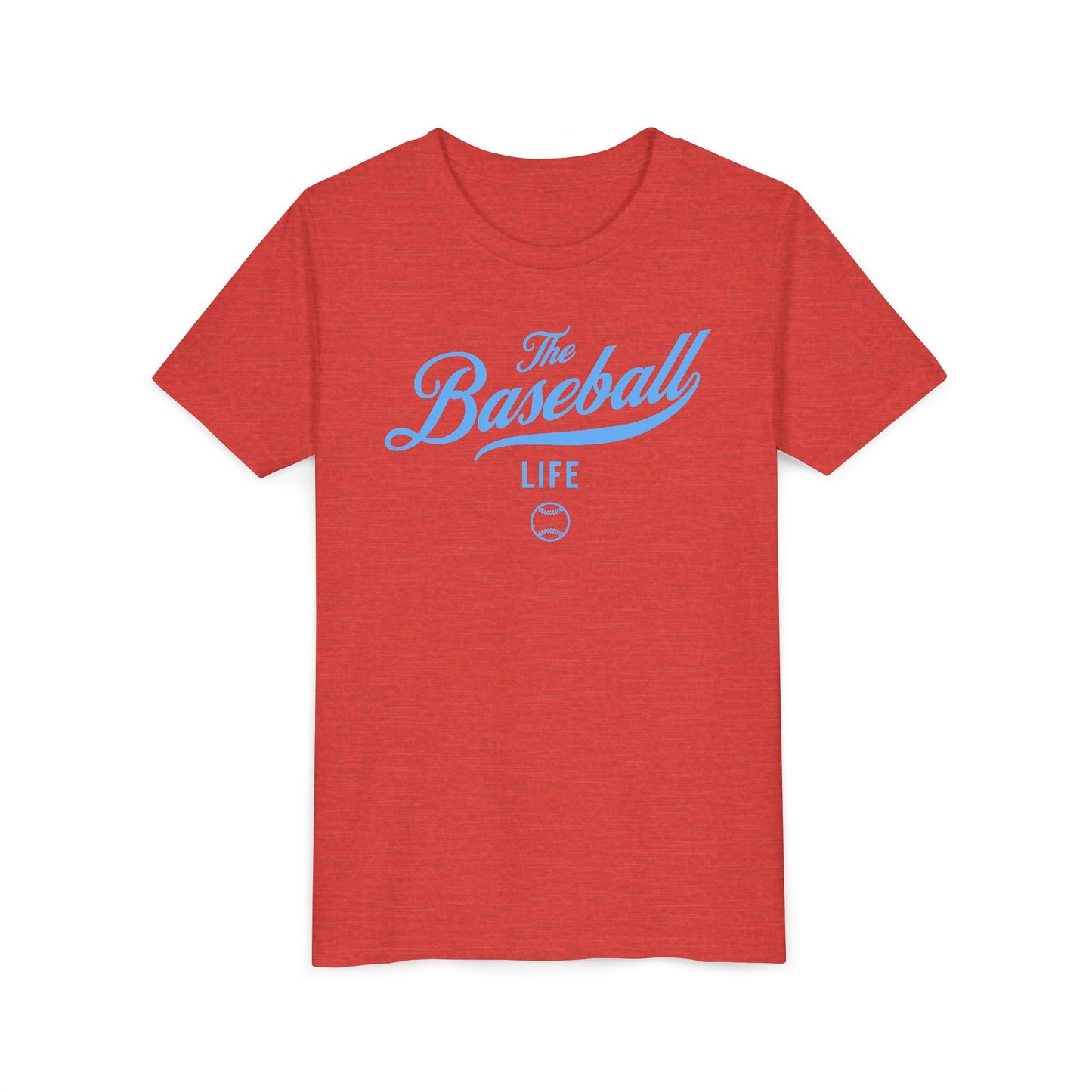 Youth The Baseball Life Classic Script T-Shirt_Carolina Blue Print