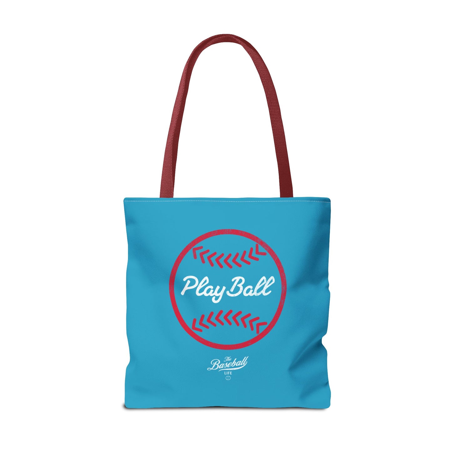 Baseball Icon Play Ball Tote Bag_Turquoise
