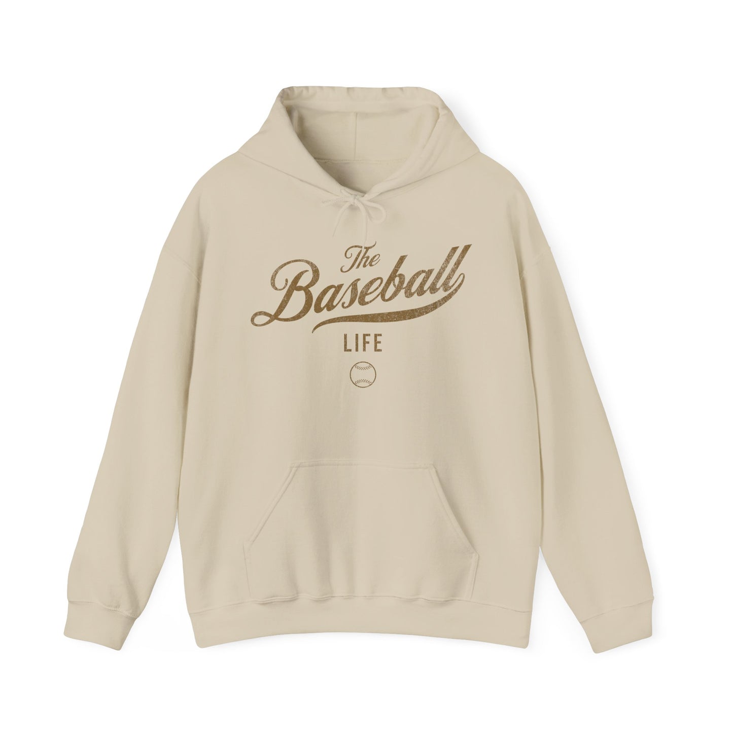 The Baseball Life Hoodie_Old Gold Print