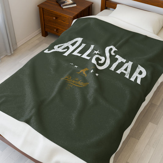 Velveteen Plush Blanket_All-Star_Military Green