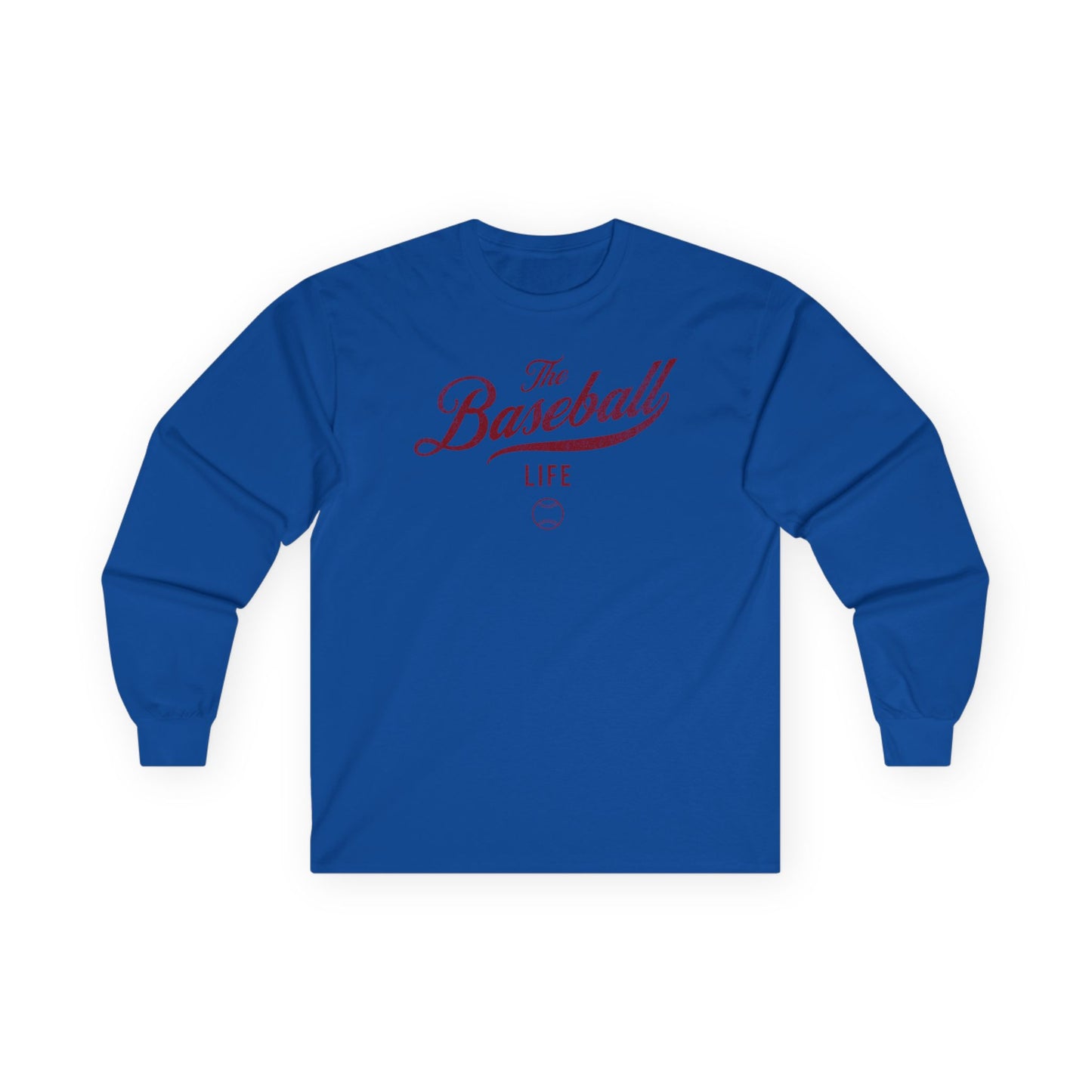 The Baseball Life Long Sleeve T-Shirt_Maroon Print